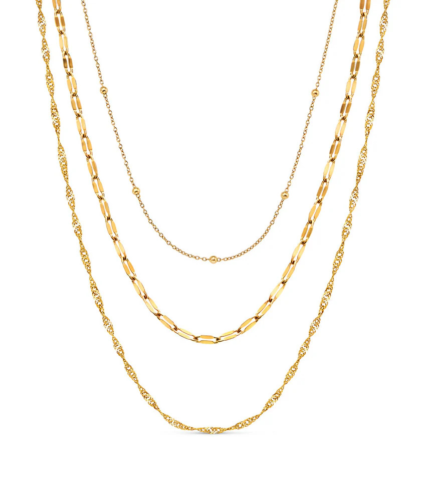 Multi-Chain Layered Necklace Set (Gold) | Abbott Lyon