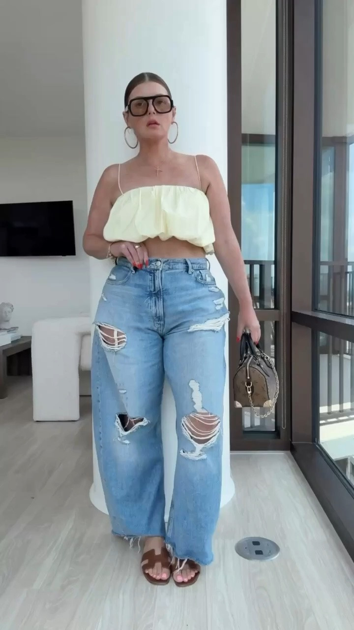 Summer outfit 
Distressed denim
Bubble top

#LTKootd #LTKSeasonal #LTKActive