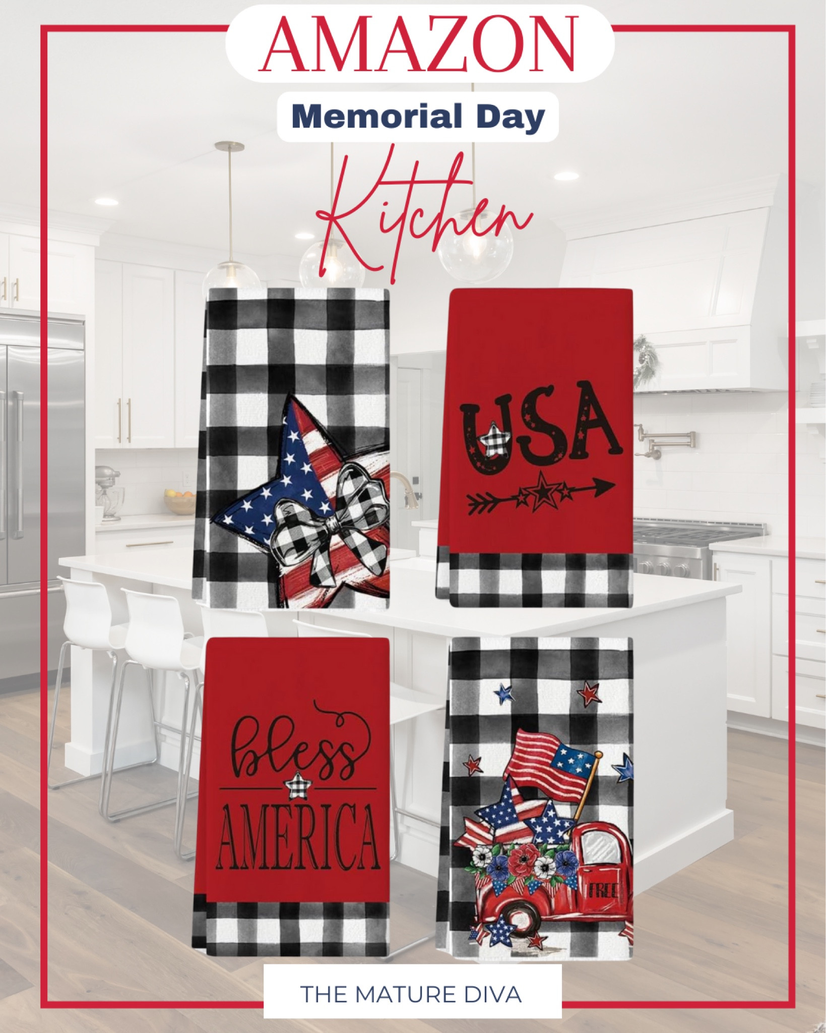 Getting your home ready for Memorial Day is fun with these cute Memorial Day towels.

#memorialday #homedecor #redwhiteandblue #amazonfinds #partydecor #patrioticdecor #memorialdaydecor #memorialdayhome 

#LTKSeasonal #LTKParties #LTKHome