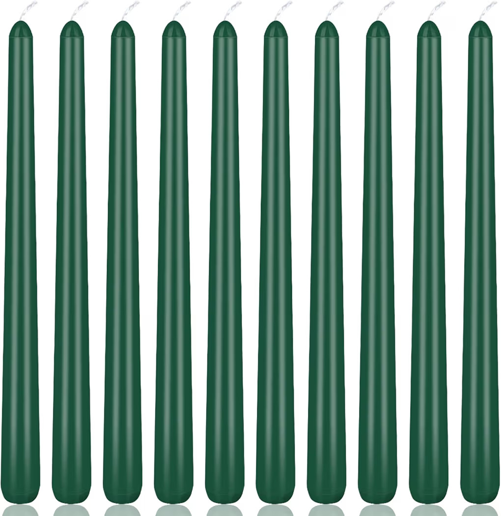 10 Inch Hunter-Green Taper Candles, 10 Pack Unscented Candlesticks for Christmas Spring Dinner We... | Amazon (US)