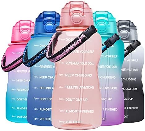 Fidus Large Half Gallon/64OZ Motivational Water Bottle with Paracord Handle & Removable Straw - B... | Amazon (US)