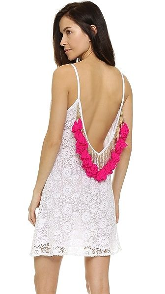 Sundress Lana Short Beach Dress - White/Pink | Shopbop
