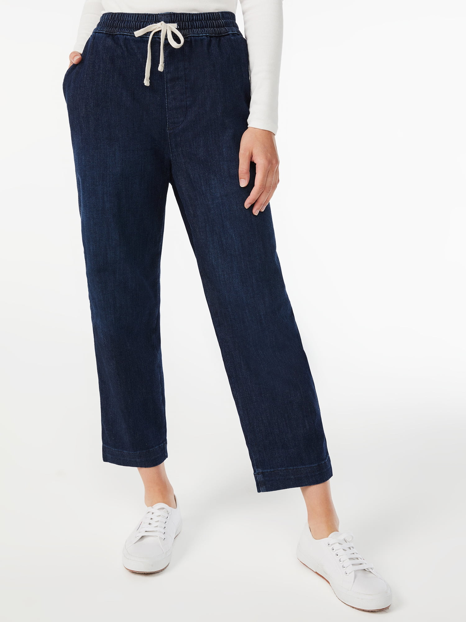 Free Assembly Women's Denim Joggers - Walmart.com | Walmart (US)
