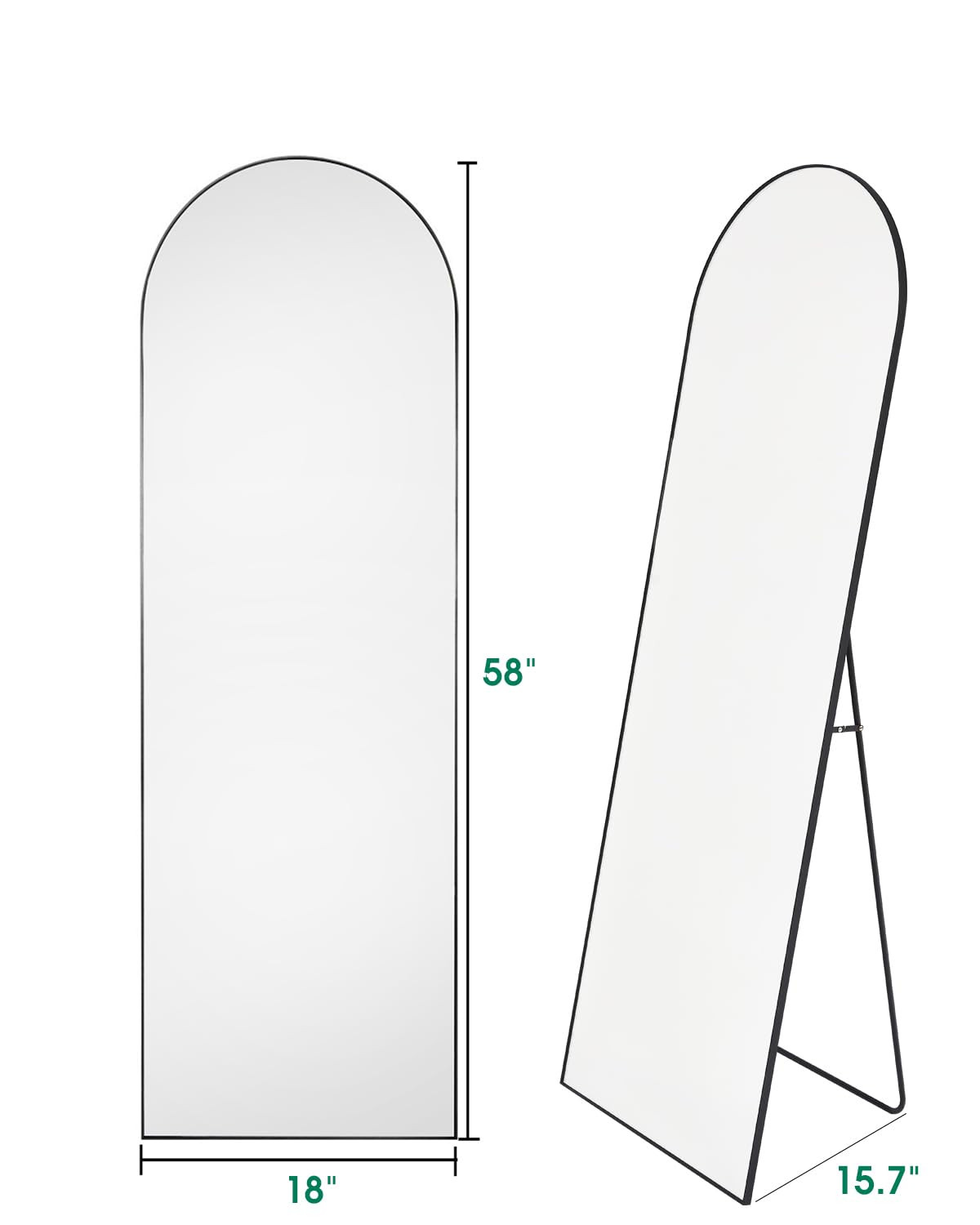 BEVERDY Arched Full Length Mirror - 18"58" Standing Mirror with Stand or Wall Mounted for Bedroom... | Amazon (US)