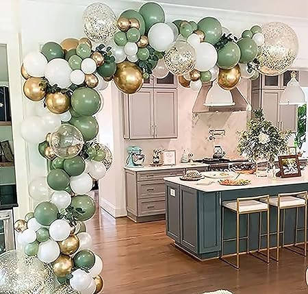 Oopat DIY Sage Green and White balloon Garland Arch Kit for Baby Shower Bridal Shower Wedding Bir... | Amazon (US)