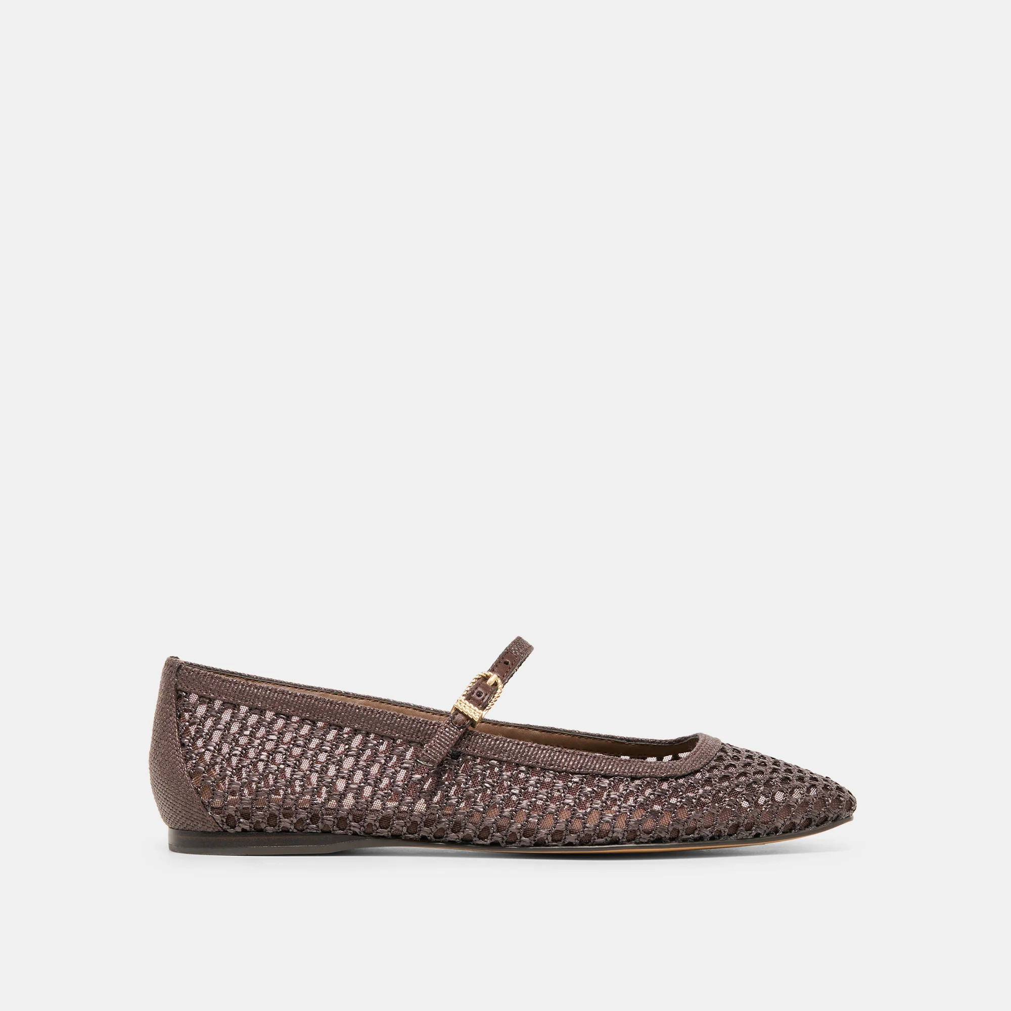 Reyes Chocolate Woven Raffia Ballet Flats | Dolce Vita | DolceVita.com