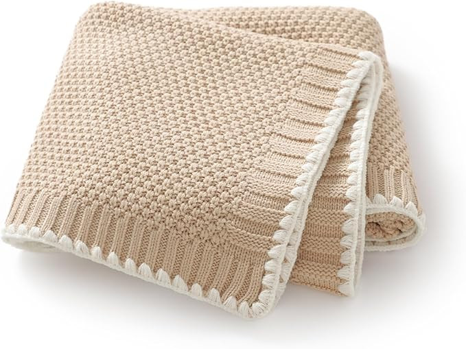 Neiwech Baby Blanket Knit Cozy Soft Lightweight Crib Stroller Nursery Receiving Swaddling Blanket... | Amazon (US)