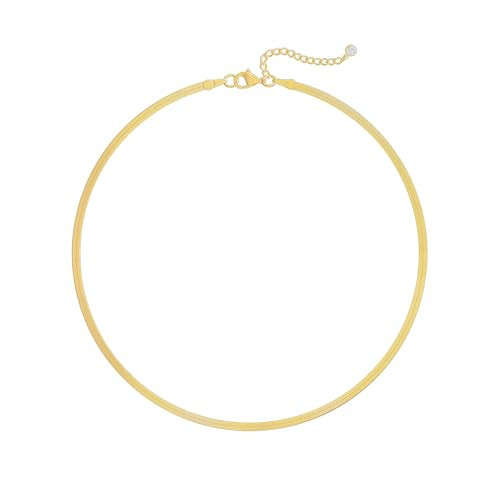 Tewiky Gold Herringbone Necklace for Women, Dainty 14k Gold Plated Chain Necklaces Thin Choker Necklaces for Women Trendy Minimalist 2mm Gold Necklace Jewelry Gifts for Her | Amazon (US)