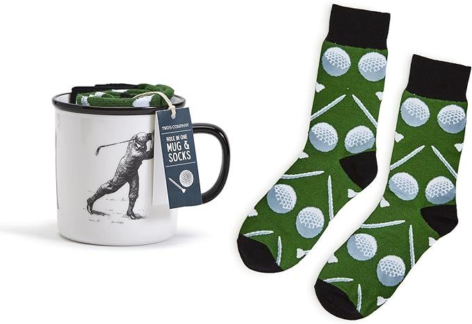 Two's Company Hole-in-One Mug and Pair of Socks Gift Set | Amazon (US)