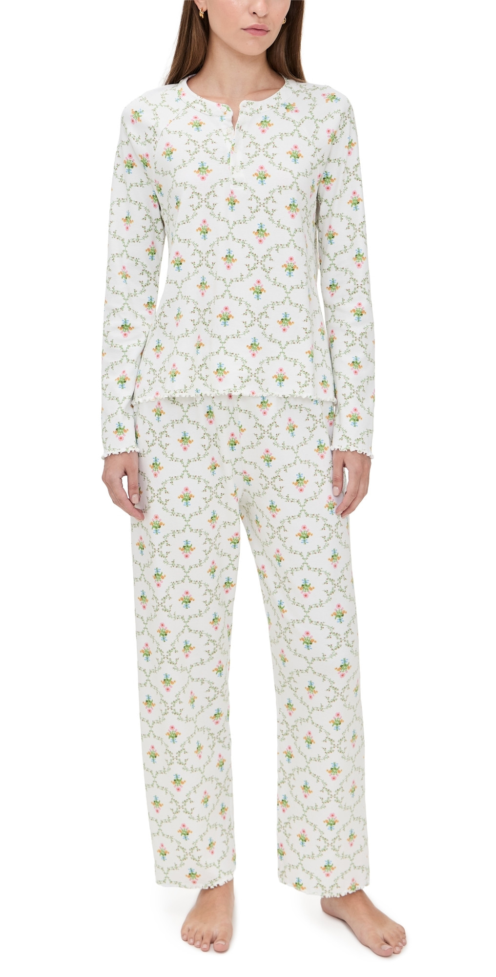 Hill House Home The Olivia Pants Pajama Set Pastel Trellis S | Shopbop