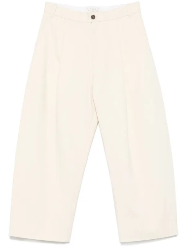 Studio Nicholson pleat-detail Trousers  | Neutrals | FARFETCH | Farfetch Global