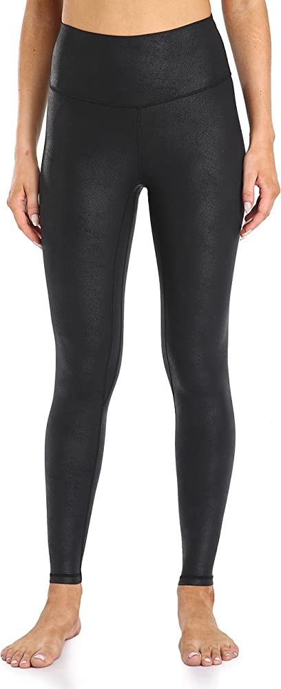 Colorfulkoala Women's High Waisted Matte Faux Leather Leggings Full Length Yoga Pants | Amazon (US)