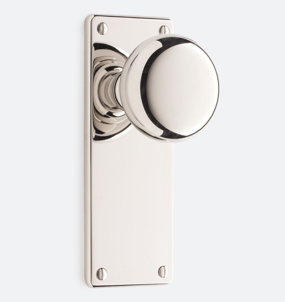 Benson Classic Knob Tube Latch Interior Door Set, Polished Nickel | Rejuvenation