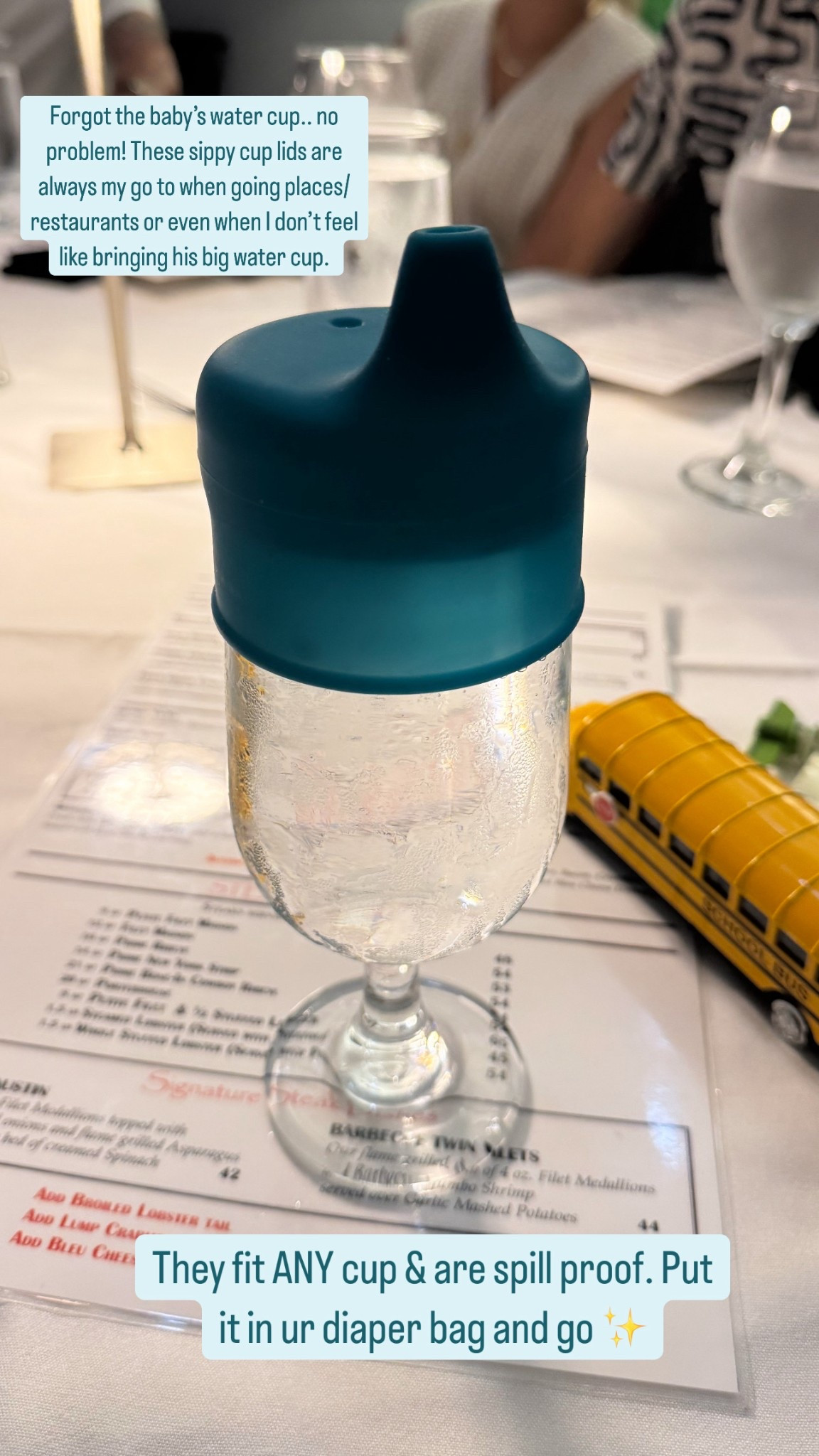 No bottle?? NO PROBLEM ! This lid fits ANY CUP & IT’S SPILL PROOF 
Restaurant MUST have for my almost 2 year old. #firsttimemomfinds 

#LTKBaby #LTKSeasonal #LTKFamily