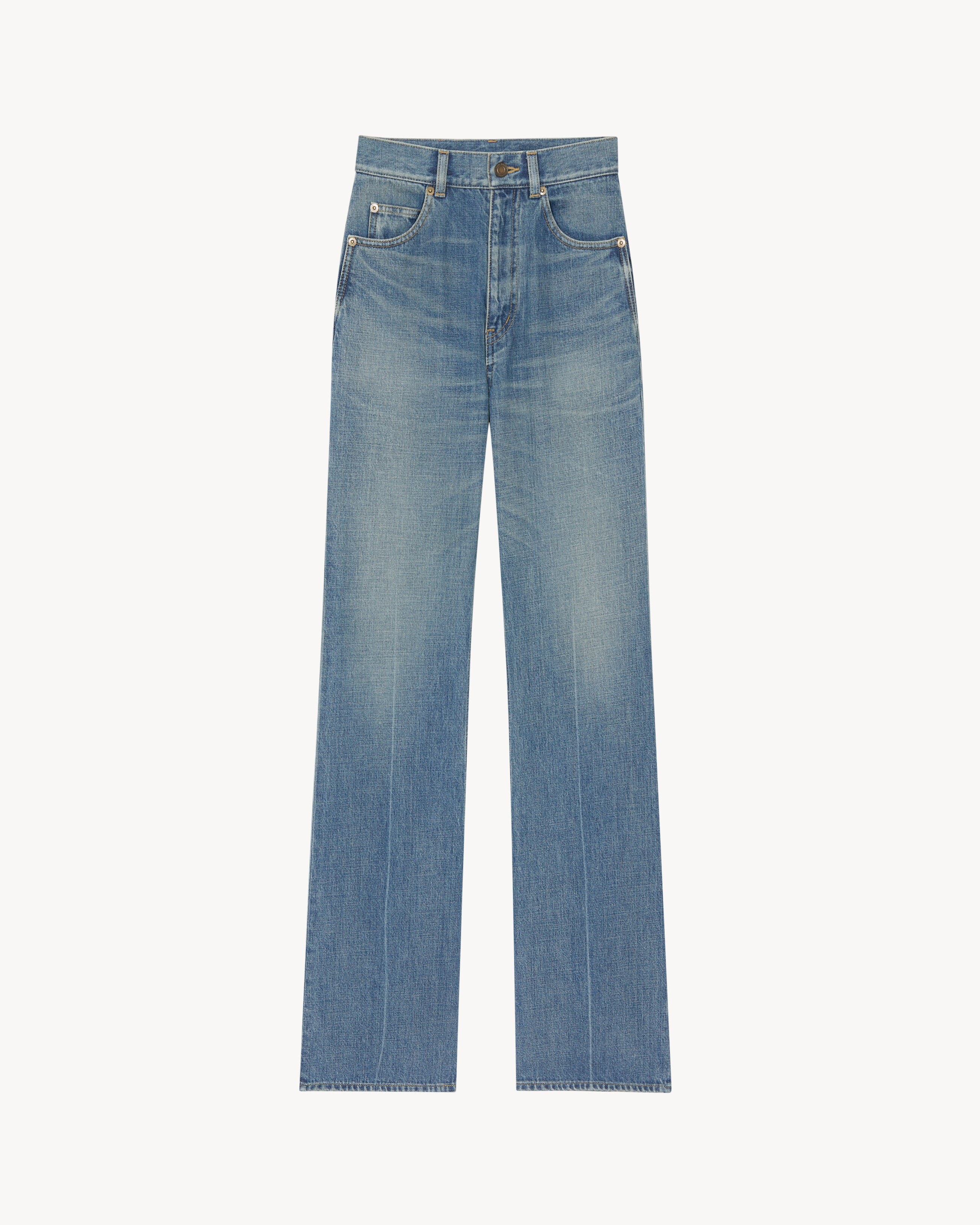 Saint Laurent 70'S Jeans In Authentic Medium Blue Denim - Blue - Women - 4 | Saint Laurent Inc. (Global)
