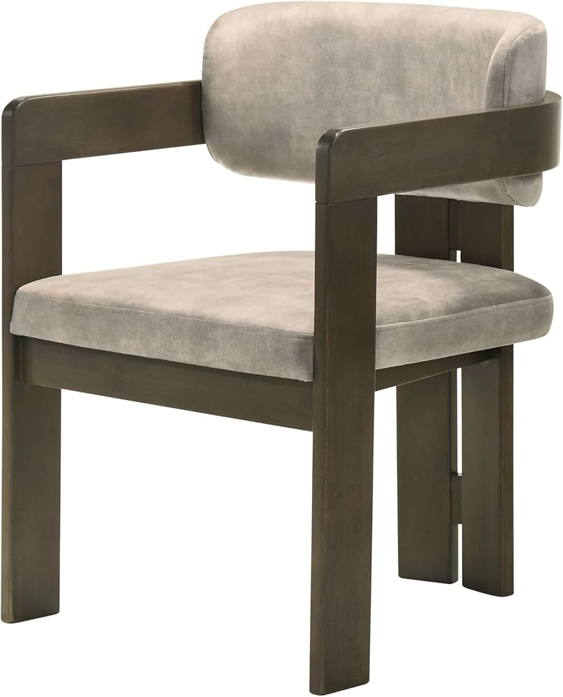Enhance Dining Experience with Elegant Side Chair, Soft Microfiber Upholstery, Durable Walnut Fin... | Amazon (US)