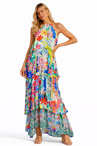 Women's Flowing Tiered Skirt Maxi Dress | Macy's