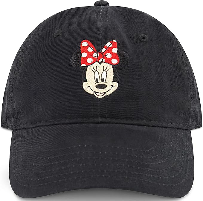 Concept One Disney's Minnie Mouse Washed Cotton Adjustable Baseball Cap with Curved Brim | Amazon (US)