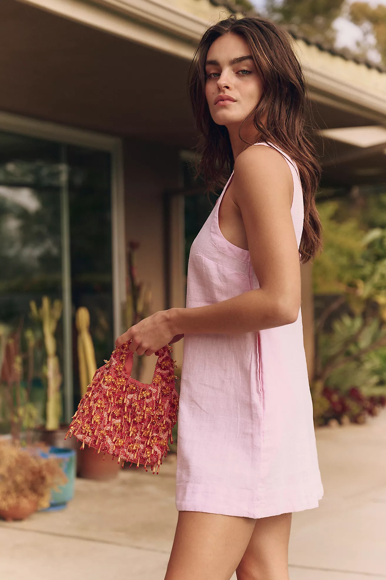 Coral Beaded Clutch | Free People FR