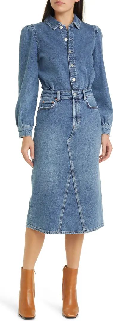 Beverly Long Sleeve Nonstretch Denim Shirtdress | Nordstrom