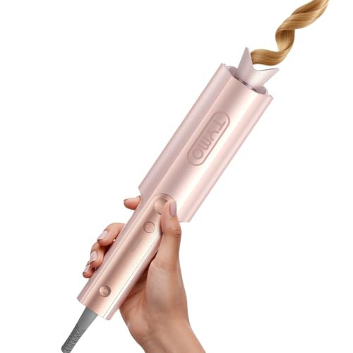 Upgraded Automatic Rotating Curling Iron - TYMO CurlPro Plus Long Barrel Curling Wand for Long Hair, Ceramic Hair Curler for Women, Anti-Scald, Tangle-Free, 600M Ionic, Dual Voltage,Gold Blush, 1 Inch | Amazon (US)