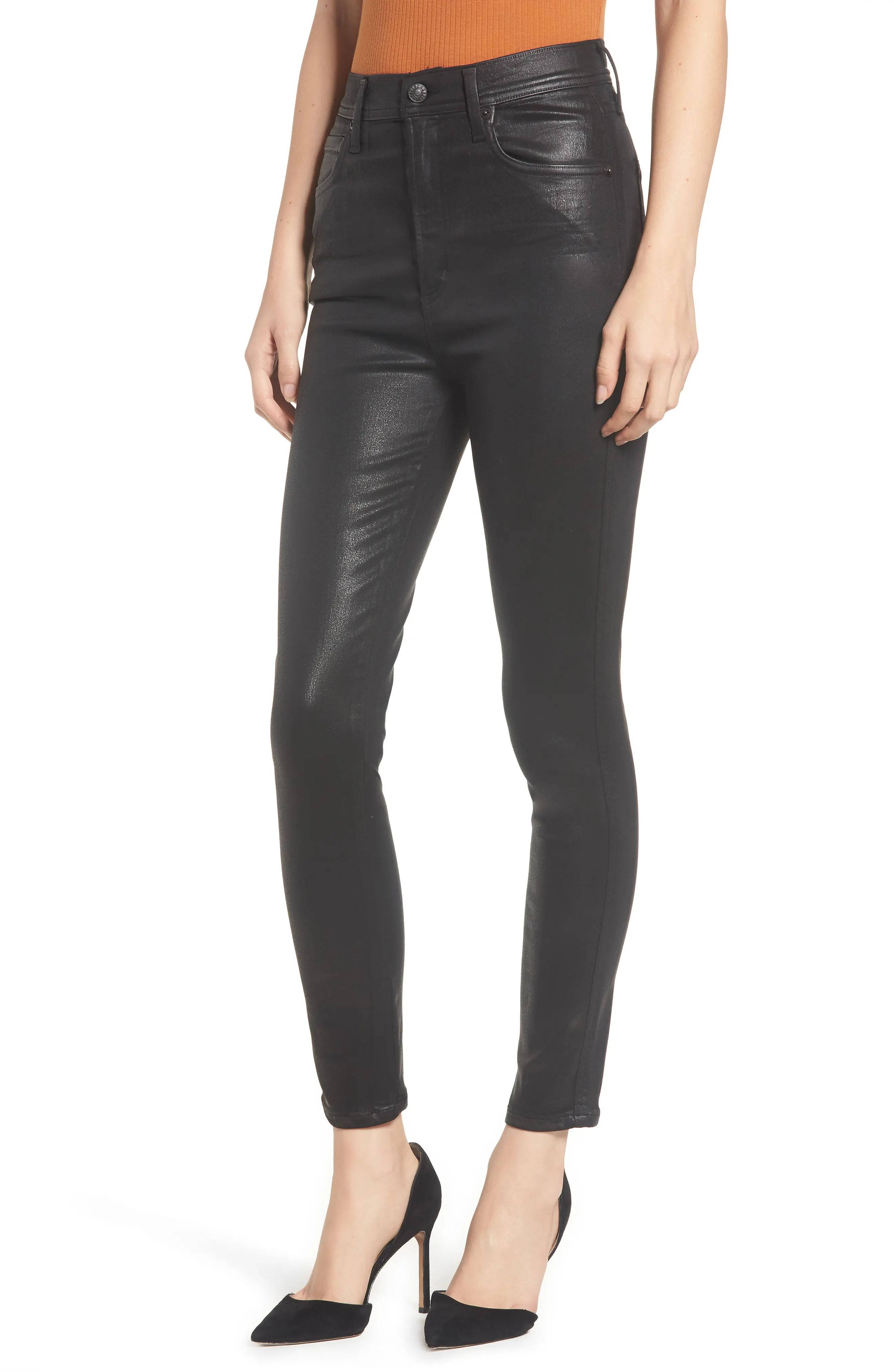 AGOLDE Roxanne Faux Leather High Waist Ankle Skinny Pants | Nordstrom
