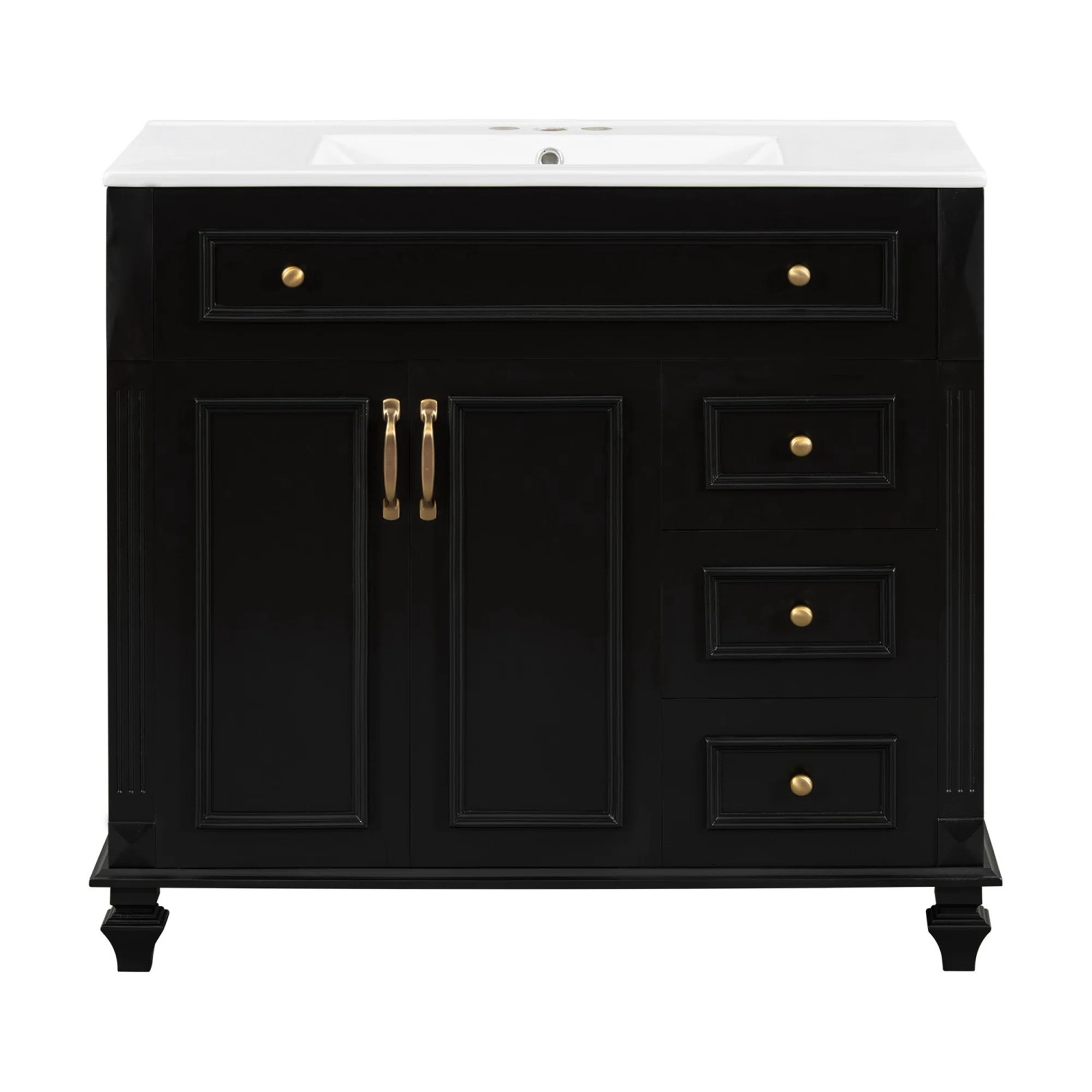 Charlton Home® 36"Freestanding Bathroom Vanity with Ceramic Sink | Wayfair | Wayfair North America