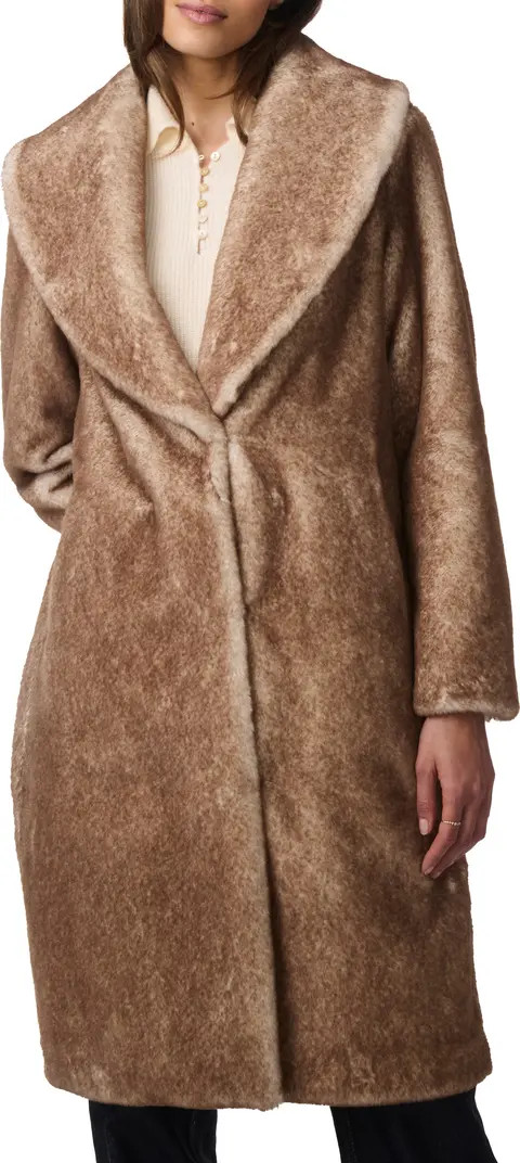 Shawl Collar Faux Fur Coat | Nordstrom Rack