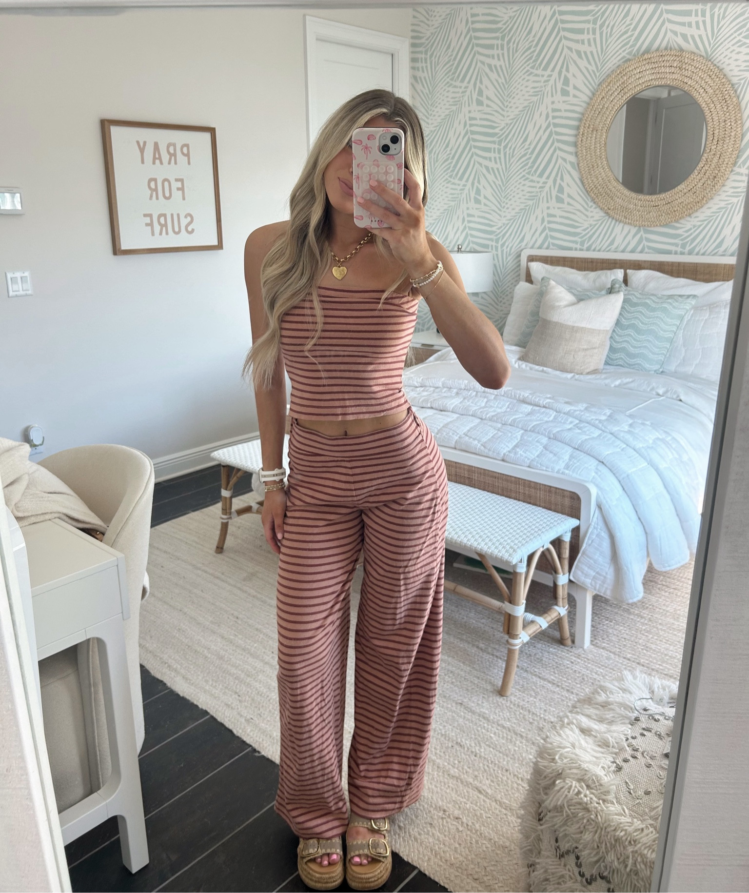 this might be my new favorite set for spring & summer! love this neutral set with a little pop of muted red stripes. this necklace is also SO cute with it! wearing a size xs ☺️🤍

#LTKStyleTip