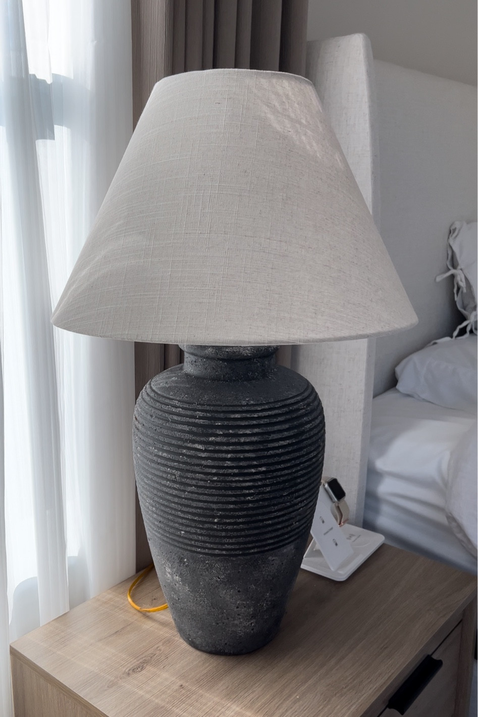 DIY organic transitional table lamp. The lamp shade I got was perfect for this. 

#LTKhome