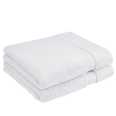 Amazon Basics Quick-Dry, Luxurious, Soft, 100% Cotton Towels, White - Set of 2 Bath Towels | Amazon (US)