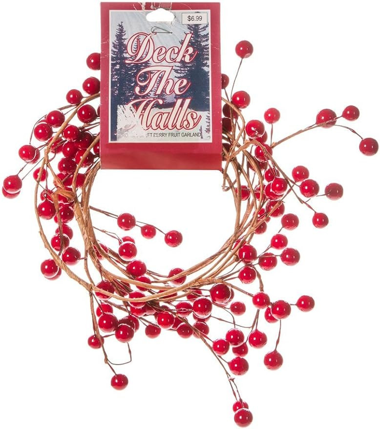 6 Feet of Beautiful Colored Shiny Red Berry Wired Garland for Decorating | Amazon (US)