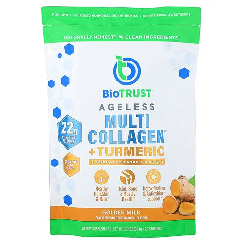 BioTRUST, Ageless Multi Collagen® + Turmeric, Golden Milk, 10.7 oz (304 g) | iHerb