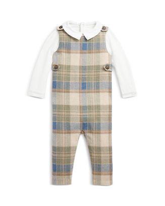 Boys' Cotton Bodysuit & Plaid Overalls Set - Baby | Bloomingdale's (US)