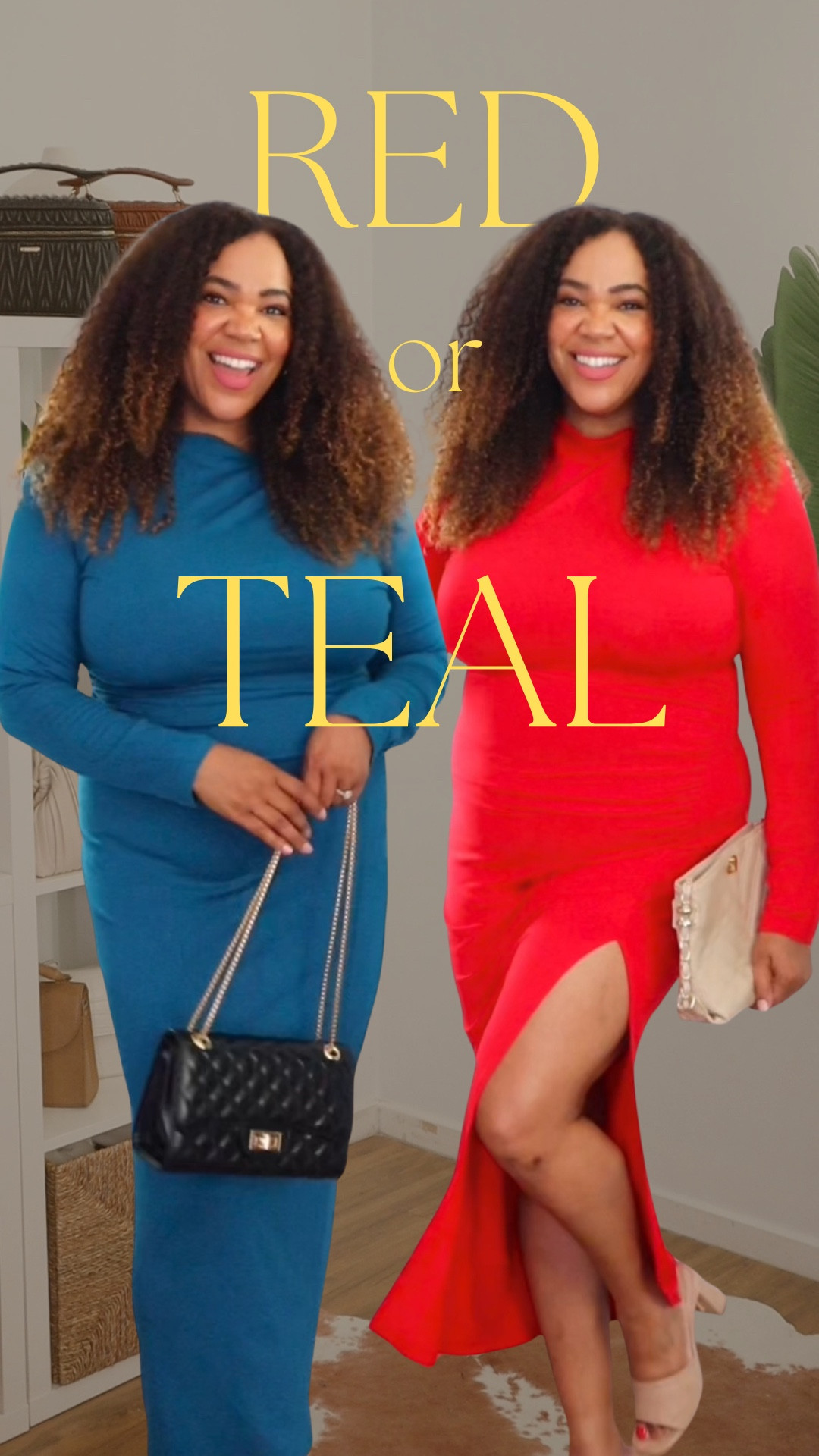 Red 🍒 or Teal 💎?! 🤷🏾‍♀️ Either way, they are both super stretchy bodycon dresses under $50. Wearing a size large. 


#LTKMidsize #LTKOver40 #LTKFindsUnder50