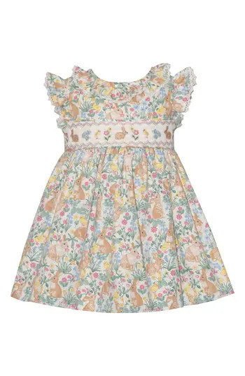 Iris & Ivy Kids' Bunny Smocked Waist Dress in Sage at Nordstrom Rack, Size 3T | Nordstrom Rack