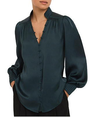 Women's Satin Long Sleeve Blouse | Macy's