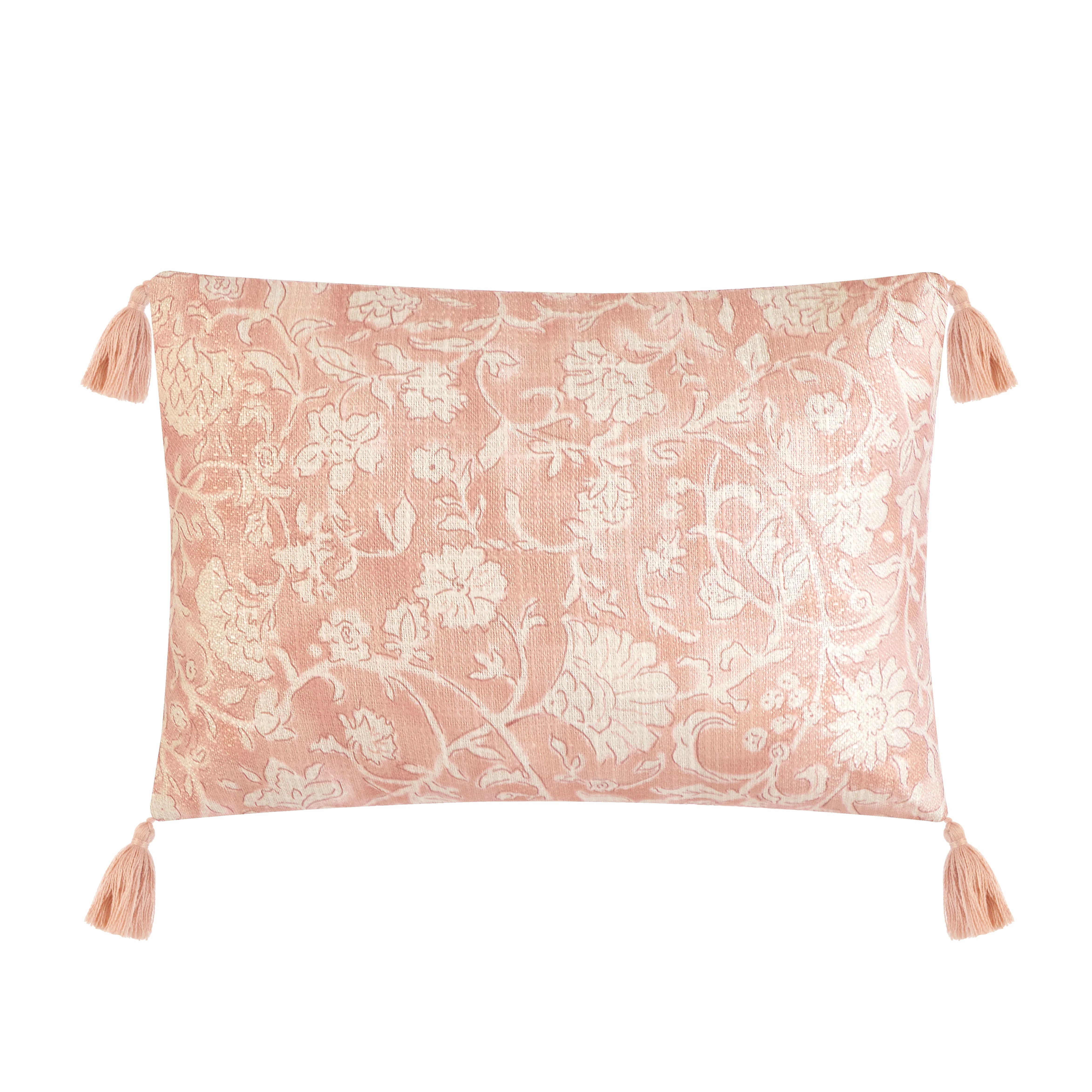 Mainstays Oblong Pink Floral Decorative Pillow, 14" x 20" | Walmart (US)