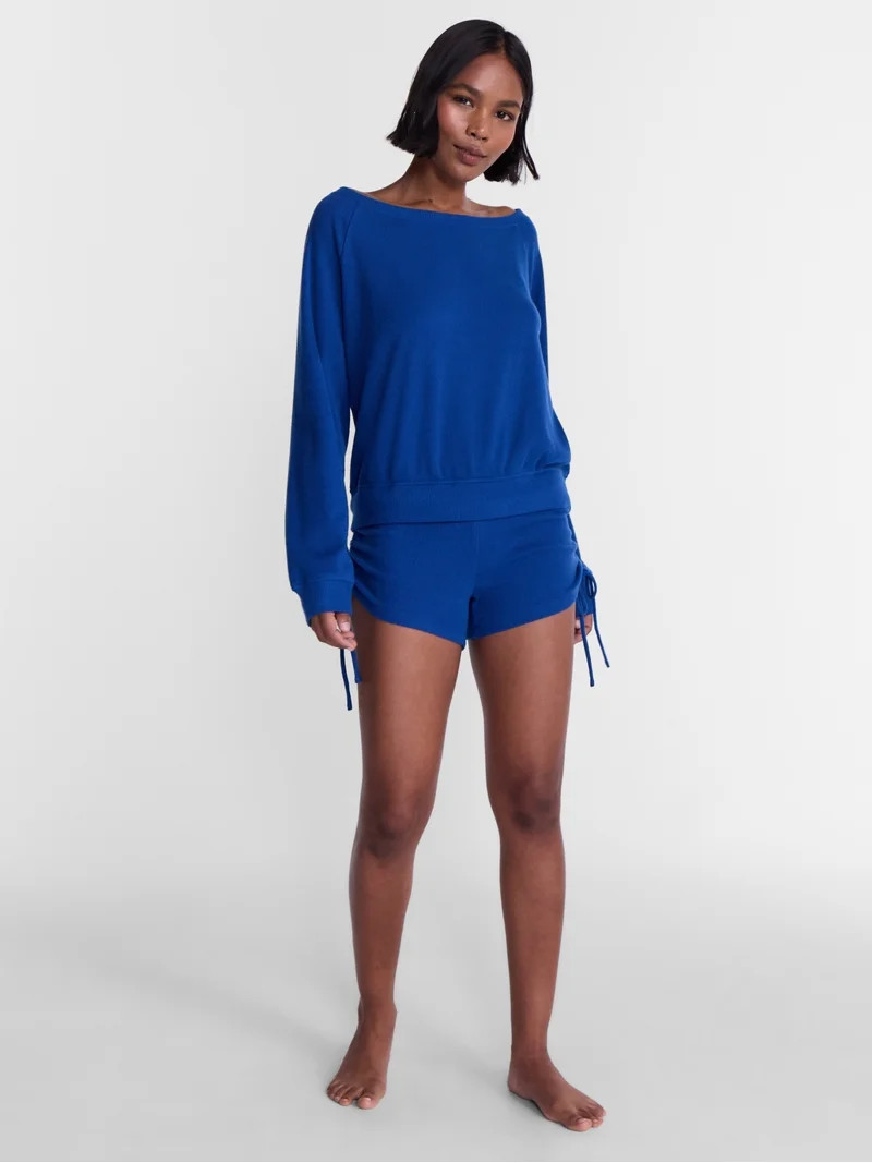 No Boundaries Waffle Knit Sleep Top, Women\u2019s and Women\u2019s Plus XS-2X | Walmart (US)