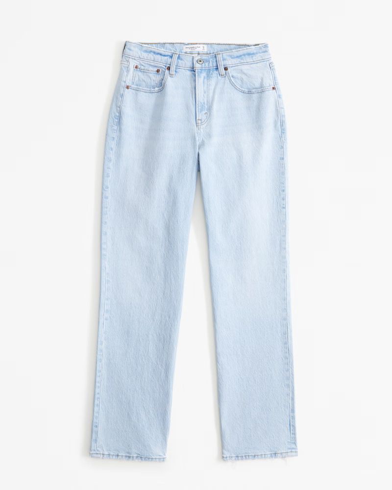 Women's Curve Love Mid Rise 90s Straight Jean | Women's Clearance | Abercrombie.com | Abercrombie & Fitch (US)