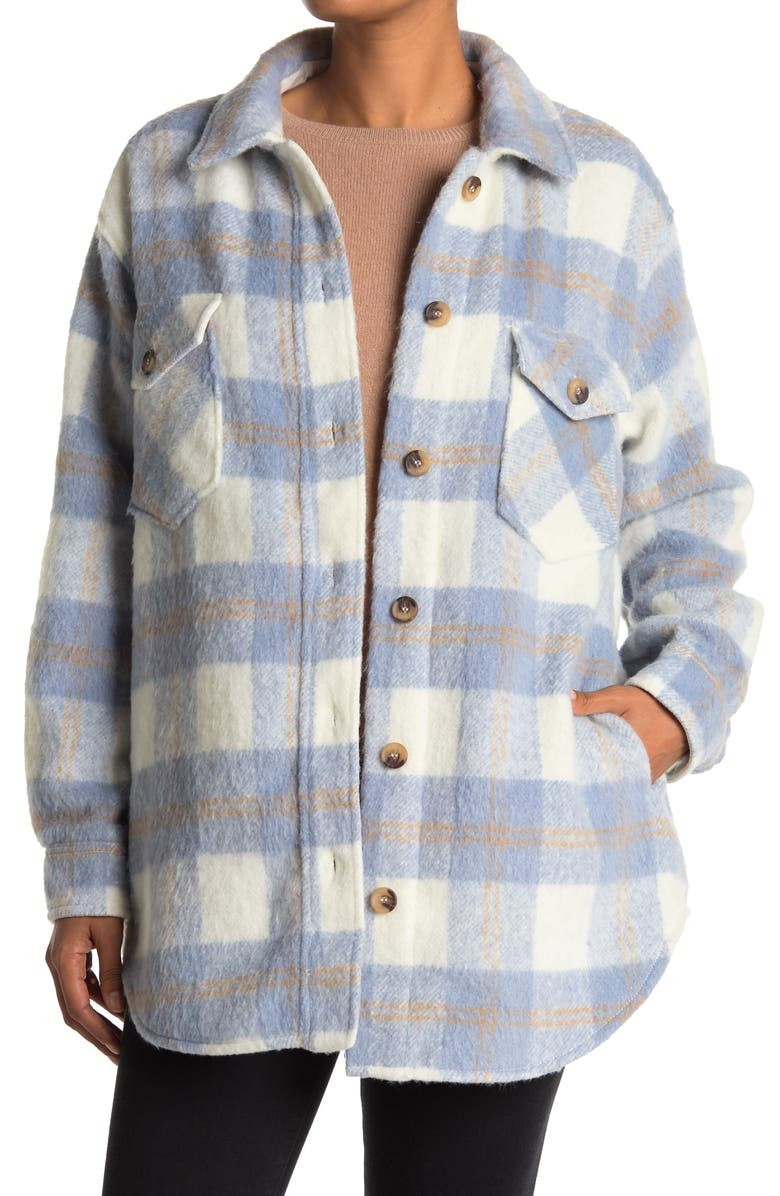 Brushed Plaid Shacket | Nordstrom Rack