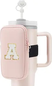 Initial Water Bottle Pouch for Stanley Cup,Personalized Gym Tumbler Accessories Purse Bag Compati... | Amazon (US)