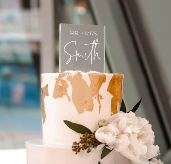 Acrylic Cake Topper Personalized Name Wedding or Birthday | Etsy | Etsy (US)