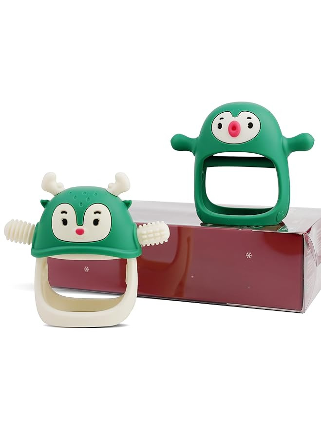 Smily Mia Baby Christmas Stocking Stuffers, Baby Teething Toys丨Penguin Teether for 0-6M, Reinde... | Amazon (US)