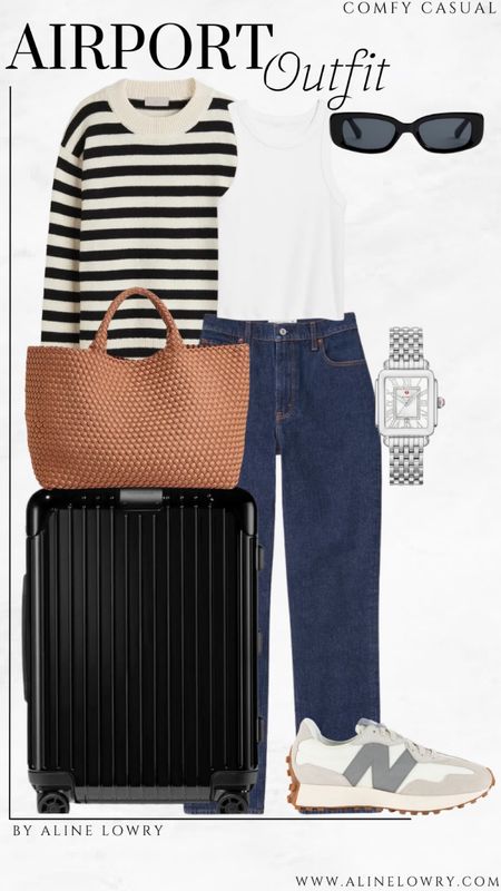 Airport Outfit Idea for fall. My favorite bag, and striped sweater. #fallstyle #casualchic 

#LTKtravel #LTKSeasonal #LTKitbag
