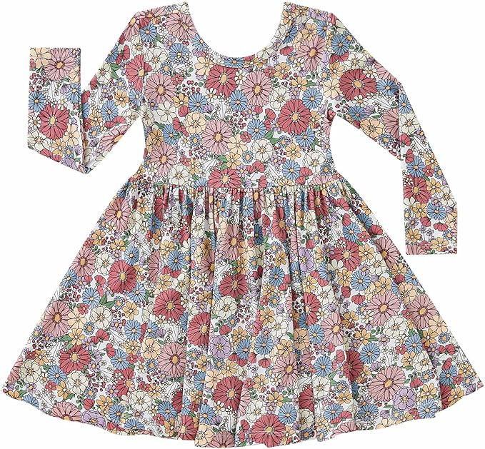 pureborn Baby Toddler Girl Viscose from Bamboo Dress 2-5T | Amazon (US)