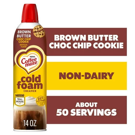 Coffee mate Non Dairy Butter Brown Chocolate Chip Flavored Cold Foam Coffee Creamer, 14 fl oz Can | Walmart (US)