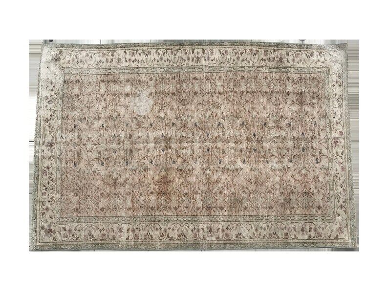 vintage rug, muted pink area rug, oriental rug, bedroom rug, hand knotted rug, turkish wool rug, ... | Etsy (US)