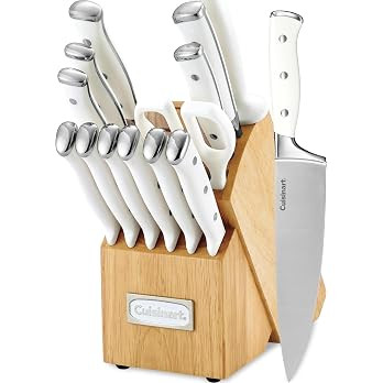 Cuisinart 15-Piece Knife Set with Block, High Carbon Stainless Steel, Forged Triple Rivet, White,... | Amazon (US)