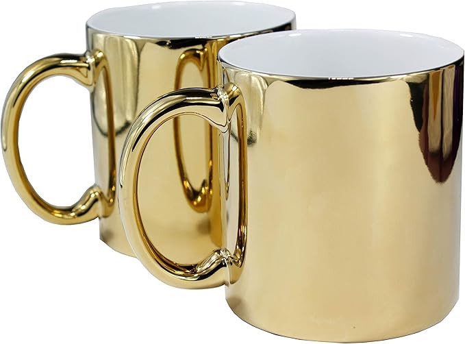 22OZ Coffee Mugs gold Ceramic Mugs set of 2 Ceramic Cups for Coffee, Tea, Cocoa (22oz) | Amazon (US)